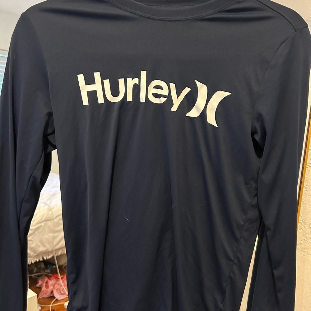 Hurley long sleeve navy blue swim shirt for children